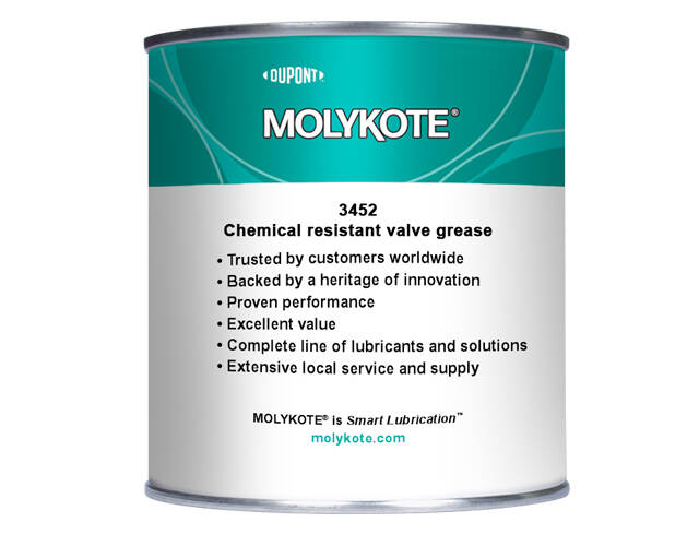 DuPont™ MOLYKOTE® 3452 Valve Grease | PTFE-Based Chemical Resistant – 1 KG - 1