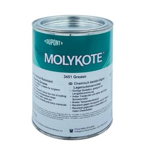 DuPont™ MOLYKOTE® 3451 Chemical Resistant Bearing Grease 1 Kg – PTFE-Fluorosilicone Based - DuPont™ MOLYKOTE®