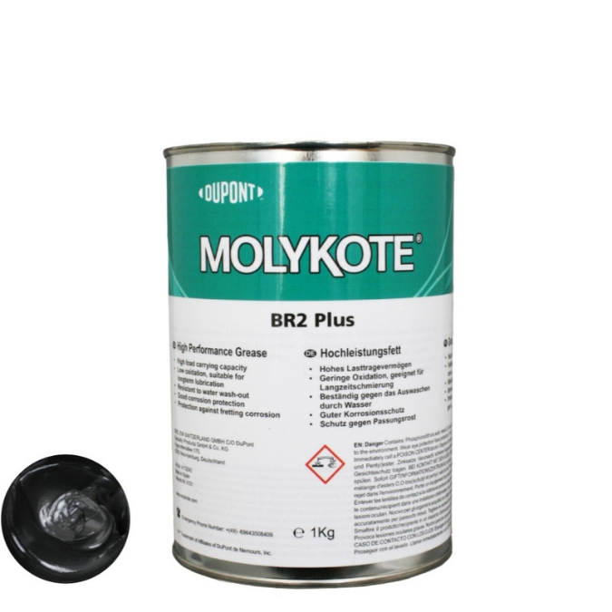 DuPont MOLYKOTE BR-2 Plus High Performance Grease – Long-Life Heavy-Duty Bearing Grease with High Wear Resistance – 1 KG - 2