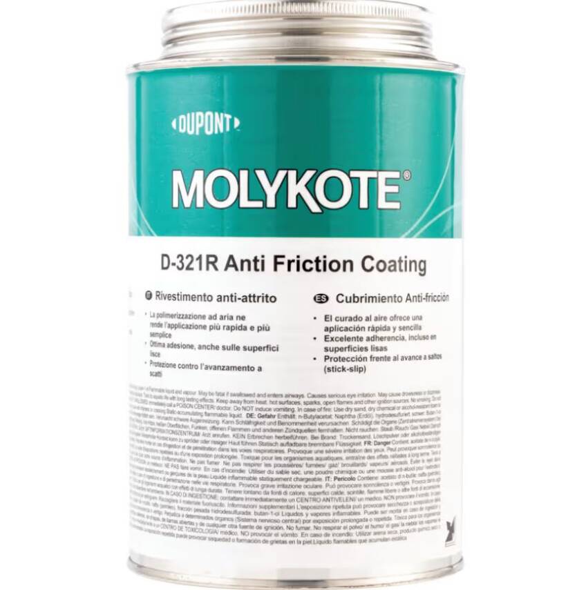 DuPont™ MOLYKOTE® D-321 R Anti-Friction Coating - Kuru Film Yağlayıcı – Yüksek Sıcaklık ve Aşırı Koşullar İçin Katı Yağlayıcı Kaplama - 1 Kg - - 1